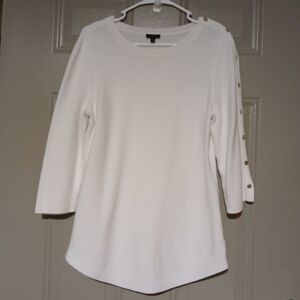 Talbots button sleeve boat neckline size M